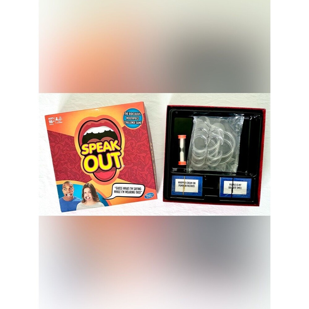 Hasbro Speak Out Mouthpiece Challenge Party Game NEW Complete